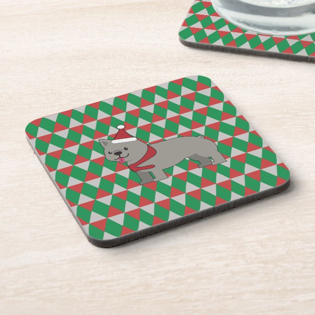 Santa Paws Holiday Beverage Coaster (Left Side)