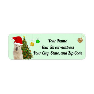 Santa Paws - Husky Dog Christmas Address Label