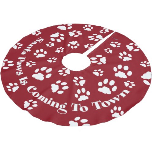 Santa Paws Is Coming To Town Brushed Polyester Tree Skirt