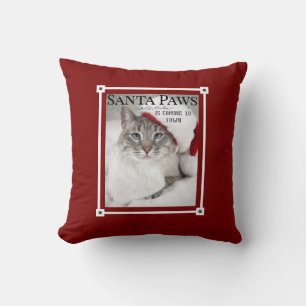 Santa Paws Is Coming To Town Christmas Throw Pillow