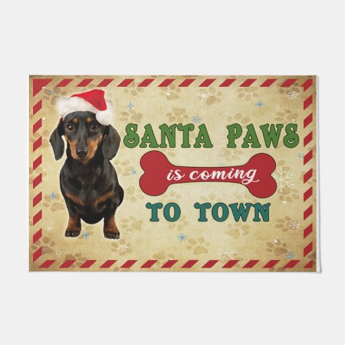 Santa Paws Is Coming To Town Doormat