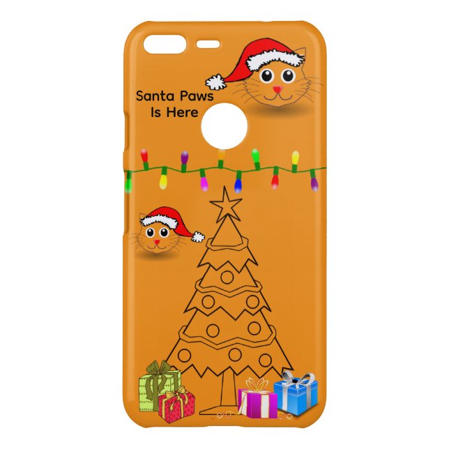 Santa Paws Is Here Cat Phone Case – Orange (Back)