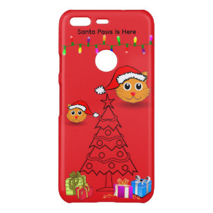 Santa Paws Is Here Festive Cats iPhone Case – Red