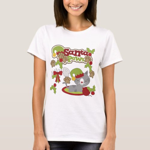Santa Paws Kitty T_Shirt