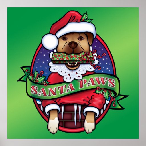 Santa Paws Poster | Zazzle