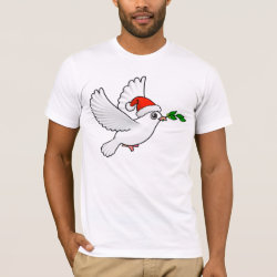 Cute Peace Dove with Santa Hat Men's Basic American Apparel T-Shirt