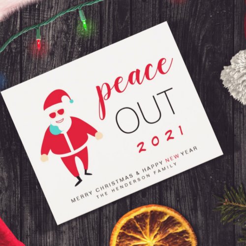 Santa Peace Out 2021 Funny Christmas Holiday 