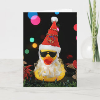 Santa Peacenik Holiday Card
