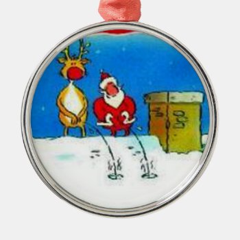 Santa Peeing Christmas Tree Ornament by Unique_Christmas at Zazzle