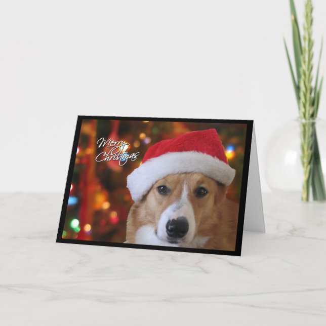 Santa Pembroke Welsh Corgi Christmas Card (Front)