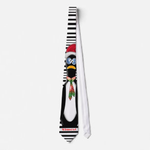 Santa Penguin All Shopped Out Personalize Neck Tie