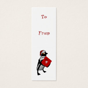 santa penguin gift tag