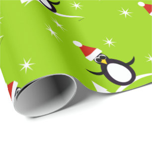 Santa Penguin Gift Wrap Wrapping Paper