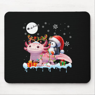 Santa Penguin Riding Axolotl Reindeer Christmas Se Mouse Pad