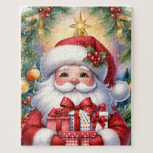 Santa Personalize Name Christmas Gift Jigsaw Puzzle