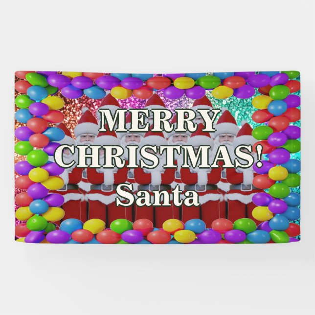 Santa Personalized character birthday banner (Horizontal)