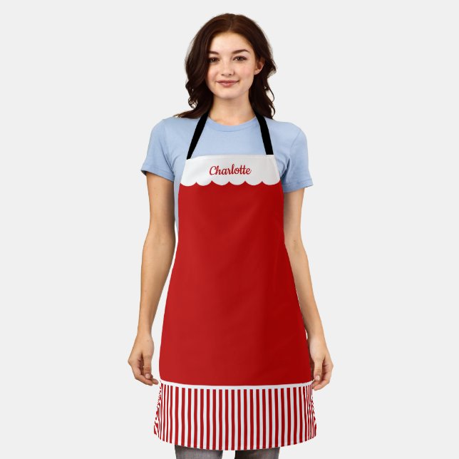 Santa Personalized Elf Christmas Holiday Apron (Worn)