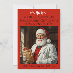 Santa Pharmacist Christmas Card RX Holiday Greet