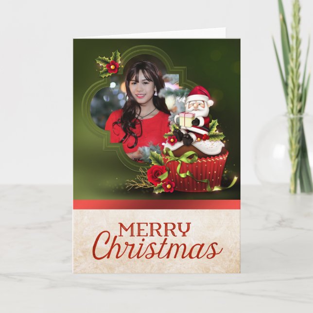Santa Photo Christmas Card (Front)