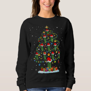 Santa Pickle Christmas Tree Lights Funny Pickle Lo Sweatshirt