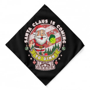 Santa Pickleball Christmas, Funny Santa Bandana