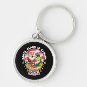 Santa Pickleball Christmas, Funny Santa  Keychain