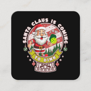 Santa Pickleball Christmas, Funny Santa  Square Business Card