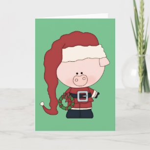 Santa Pig Claus Holiday Card