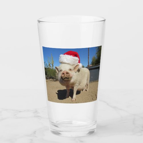 Santa Pig Glass