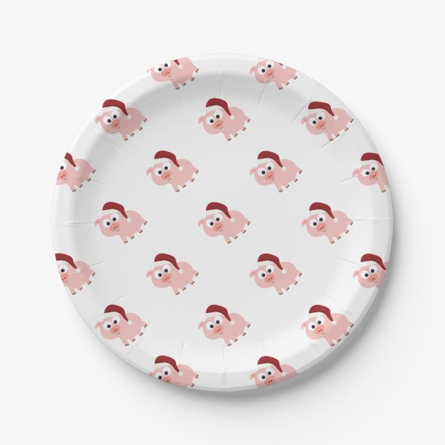 Santa Pig Paper Plates (Front)