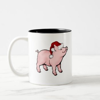 Santa Pig Two-tone Coffee Mug by Shaneys at Zazzle