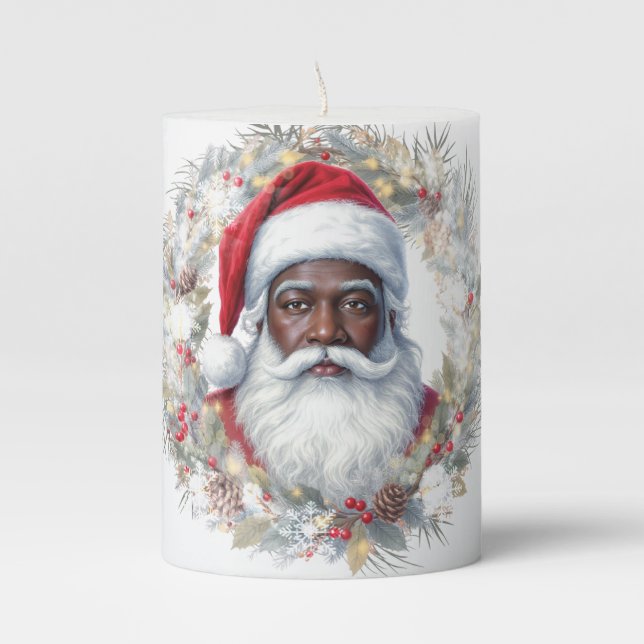 Santa Pillar Candle (Front)