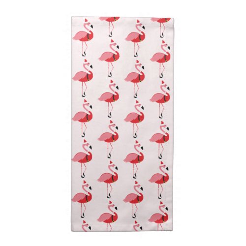 Santa Pink Flamingo Christmas Cloth Napkin