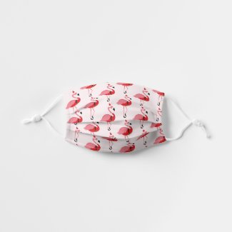 Santa Pink Flamingo Christmas Holiday Pattern Kids' Cloth Face Mask