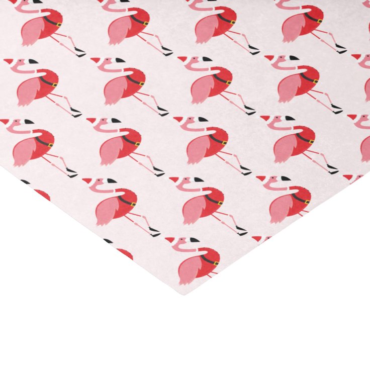 Santa Pink Flamingo Christmas Holiday Pattern Tissue Paper Zazzle