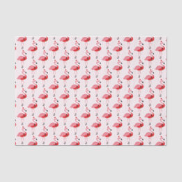 Santa Pink Flamingo Christmas Holiday Pattern Tissue Paper