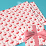 Santa Pink Flamingo Christmas Holiday Pattern Wrapping Paper Sheets