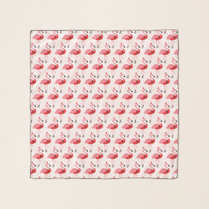 Santa Pink Flamingo Christmas Scarf