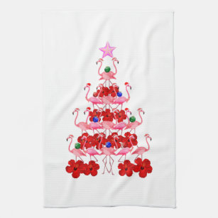 4PK Christmas Dish Tea Towel Cotton Winter Holiday Sparkle Ornaments Pink  Towels