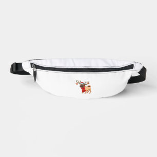 Santa Pitbull Christmas Tree Light Pajama Dog X-ma Fanny Pack