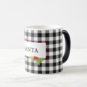 SANTA Plaid Christmas Holly Classic Festive Fun Color Morph Mug