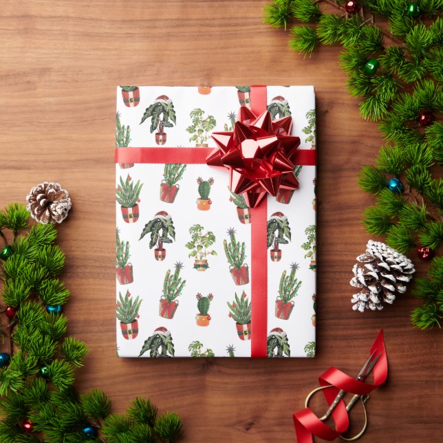 Santa Plants Christmas Wrapping Paper (Holiday Gift)