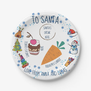 Santa Plate Christmas Doodle art design