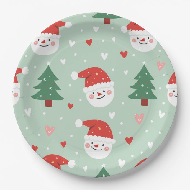 Santa Plate, Holiday Party Paper Plates (Front)