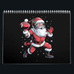 Santa Playing American Football Christmas  Calendar<br><div class="desc">Santa Playing American Football Christmas</div>