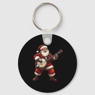 Santa Playing Banjo Funny Banjo Player Bluegr Chri Keychain