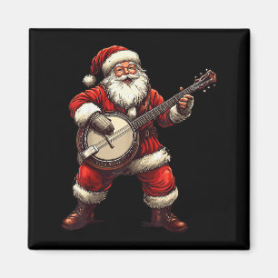 Santa Playing Banjo Funny Banjo Player Bluegr Chri Magnet