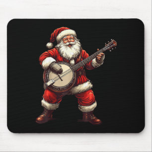 Santa Playing Banjo Funny Banjo Player Bluegr Chri Mouse Pad