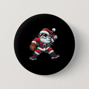 Santa Playing Baseball As Tcher Boys Kids Teens Ch Button