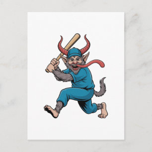 Santa Playing Baseball Christmas Baseball Player Postcard